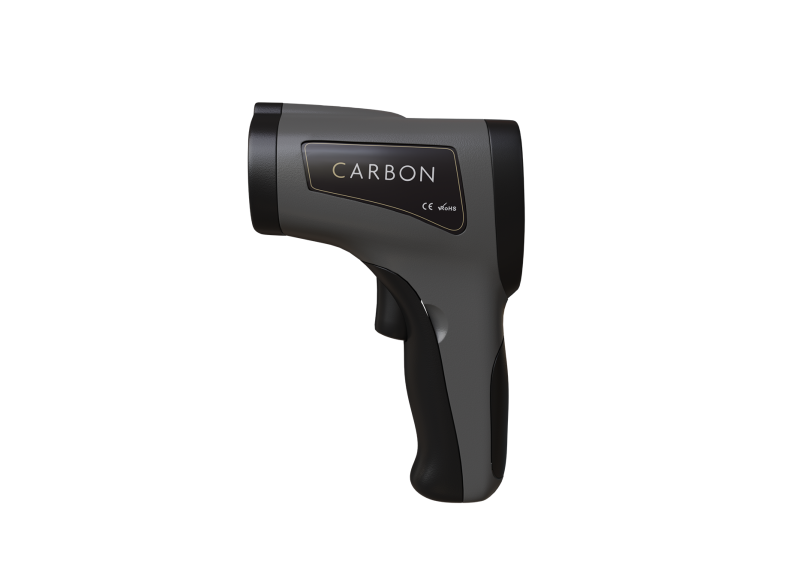 carbon infrared temperature gun with transparent background